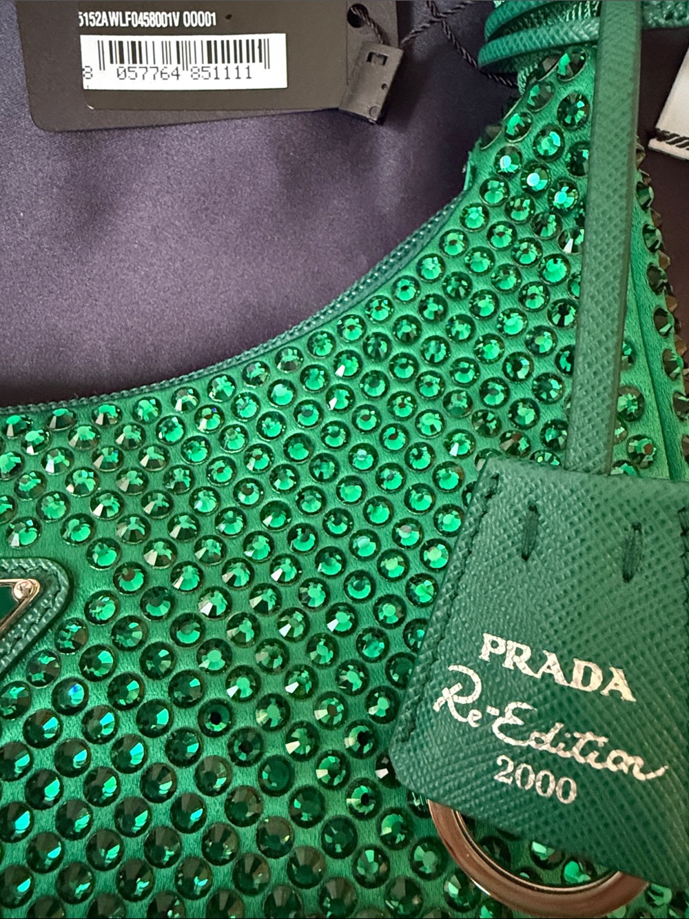 Prada Crystal Embellished Re-Edition 2000 in Green - Picture 11 of 13